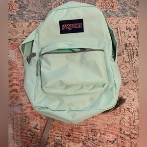 Jansport Light Green Backpack with Front Pocket